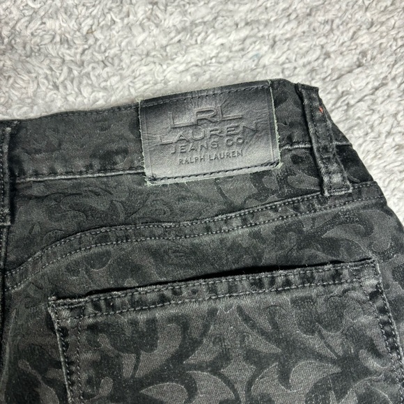 Lauren Ralph Lauren Jeans Womens 8 Straight Leg Velvet Floral Overlay Classic - Picture 4 of 5
